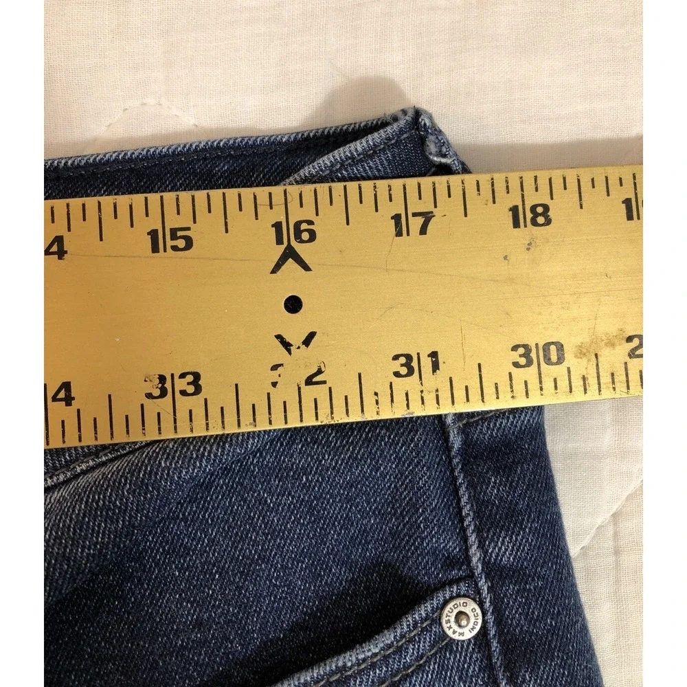 Max Studio Indigo Jeans Women's‎ Size 18W Denim Blue High Rise Slim Straight Leg